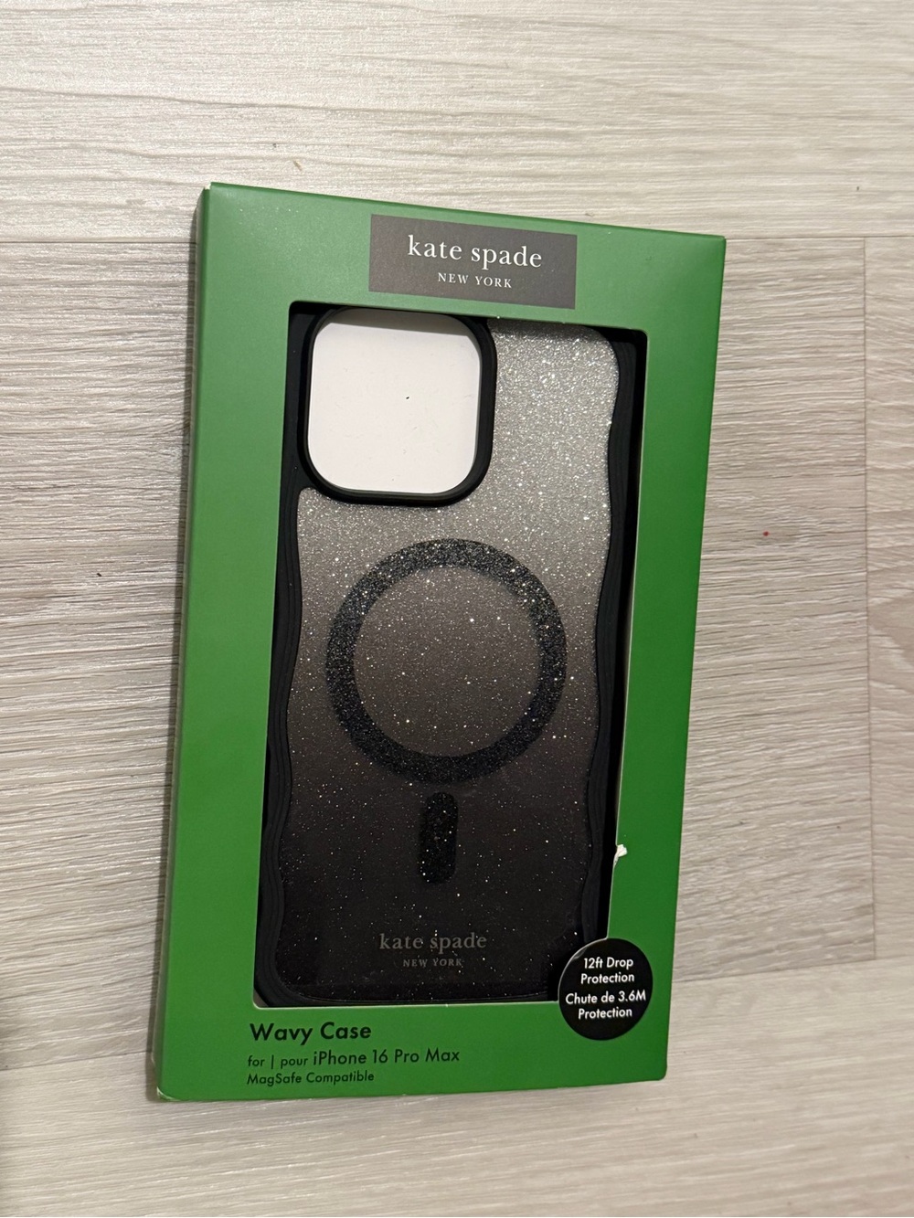 case-mate Black Glitter MagSafe Wavy iPhone Case BNIB